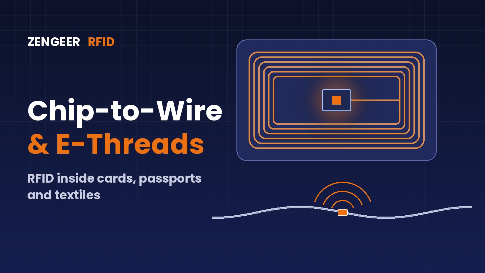 Chip-to-wire RFID inlay coil and E-Thread illustration